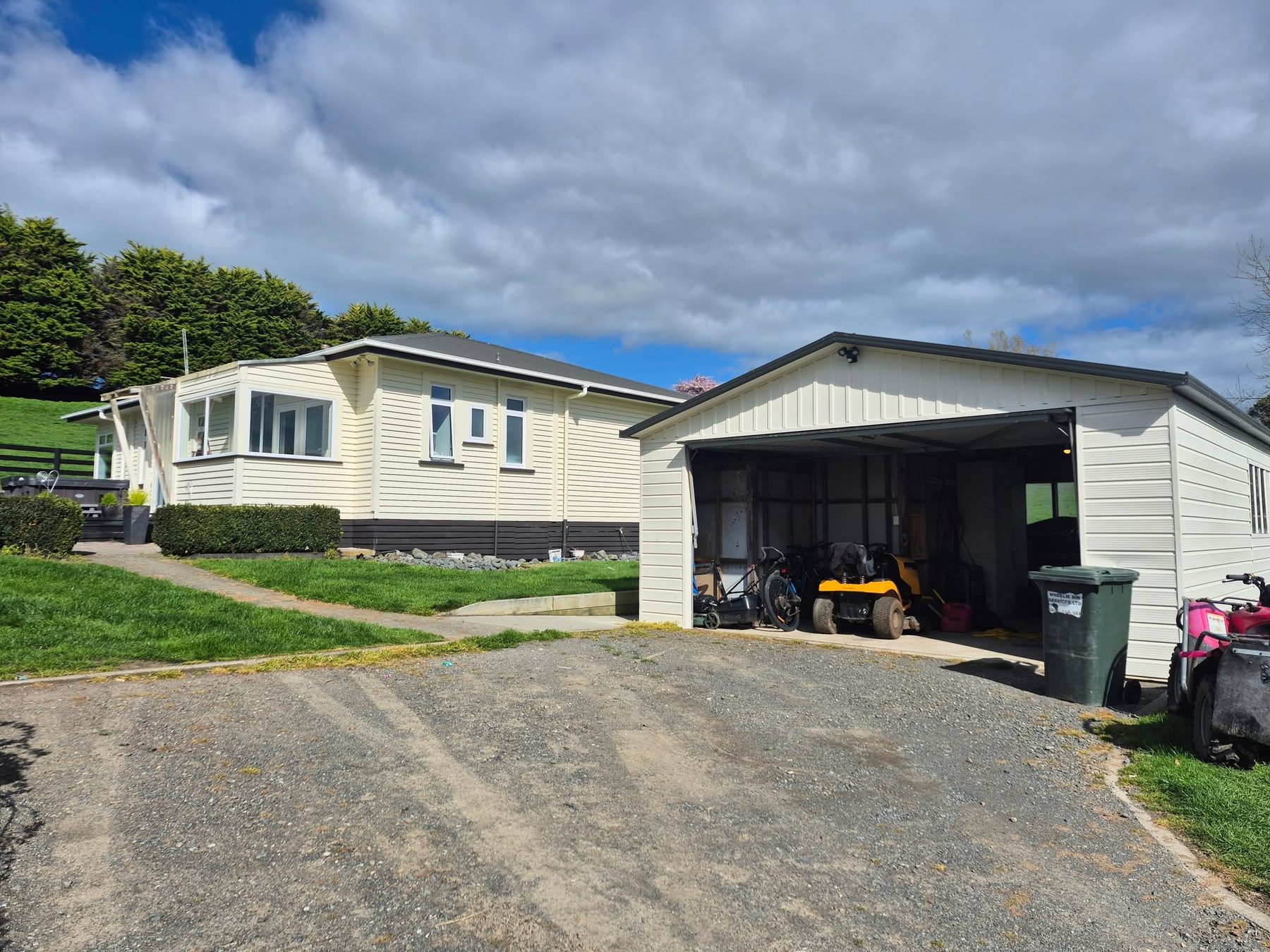 Repainted home and garage