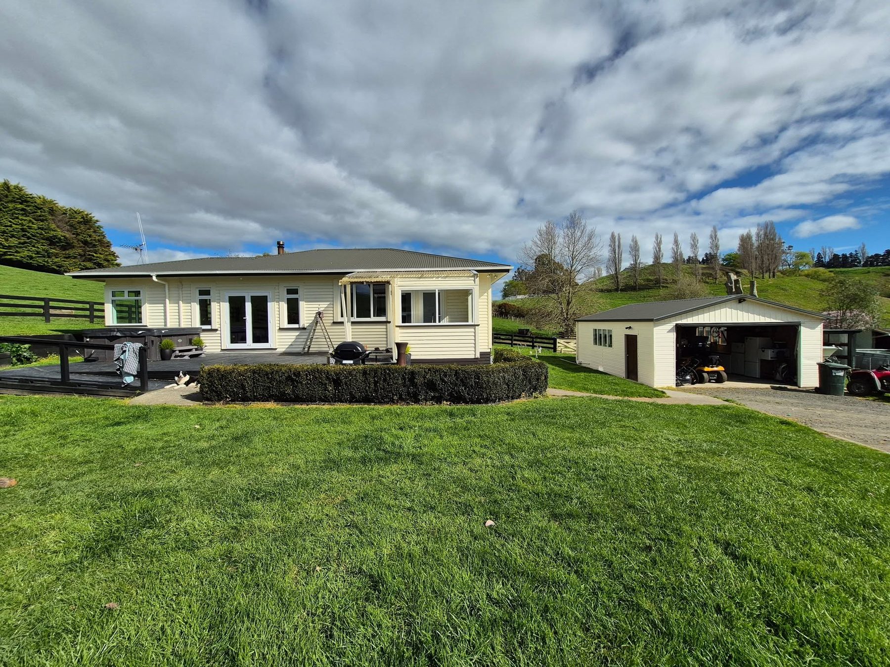 A rural home after a full exterior repaint