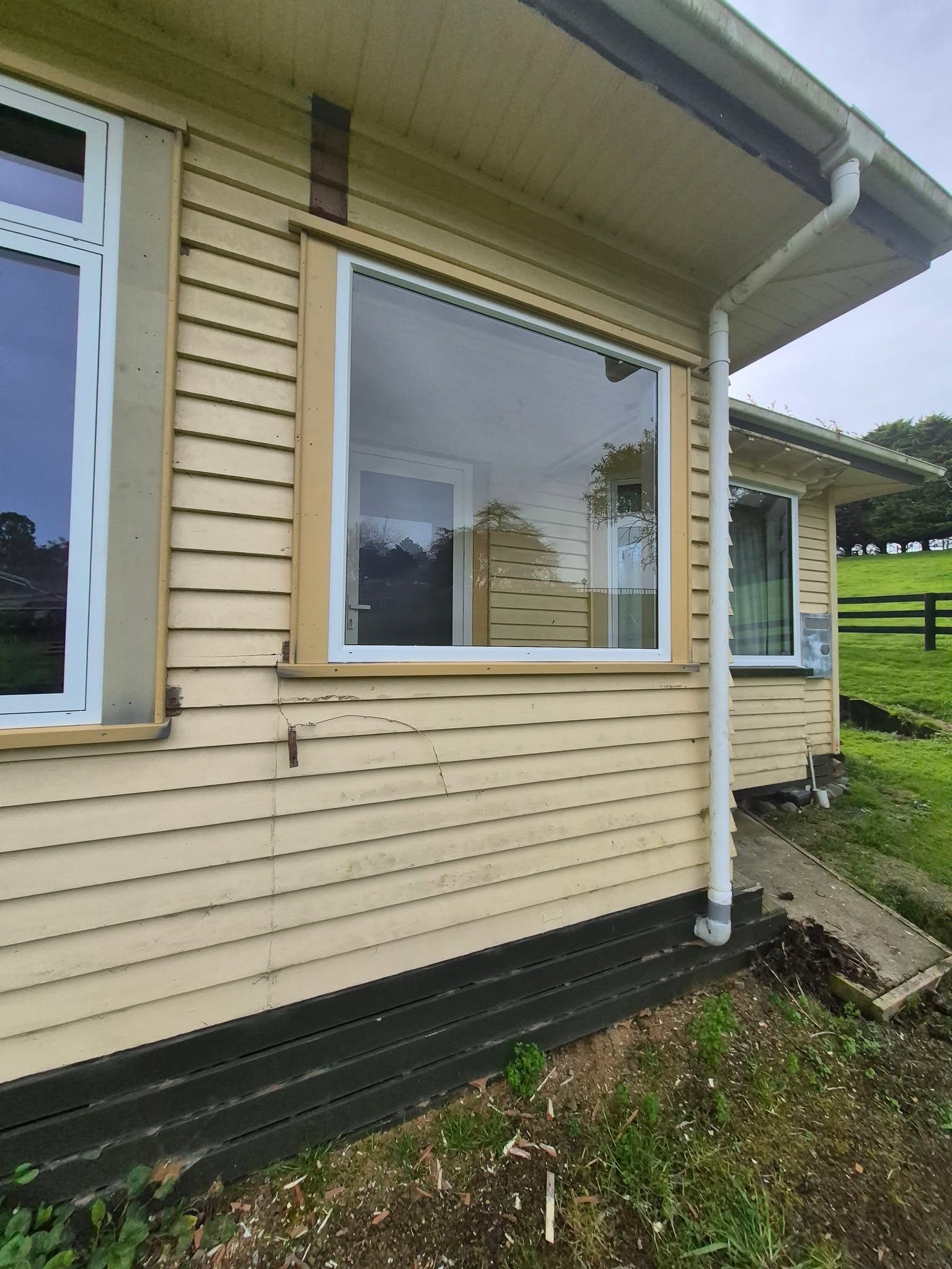 Freshly painted exterior corner